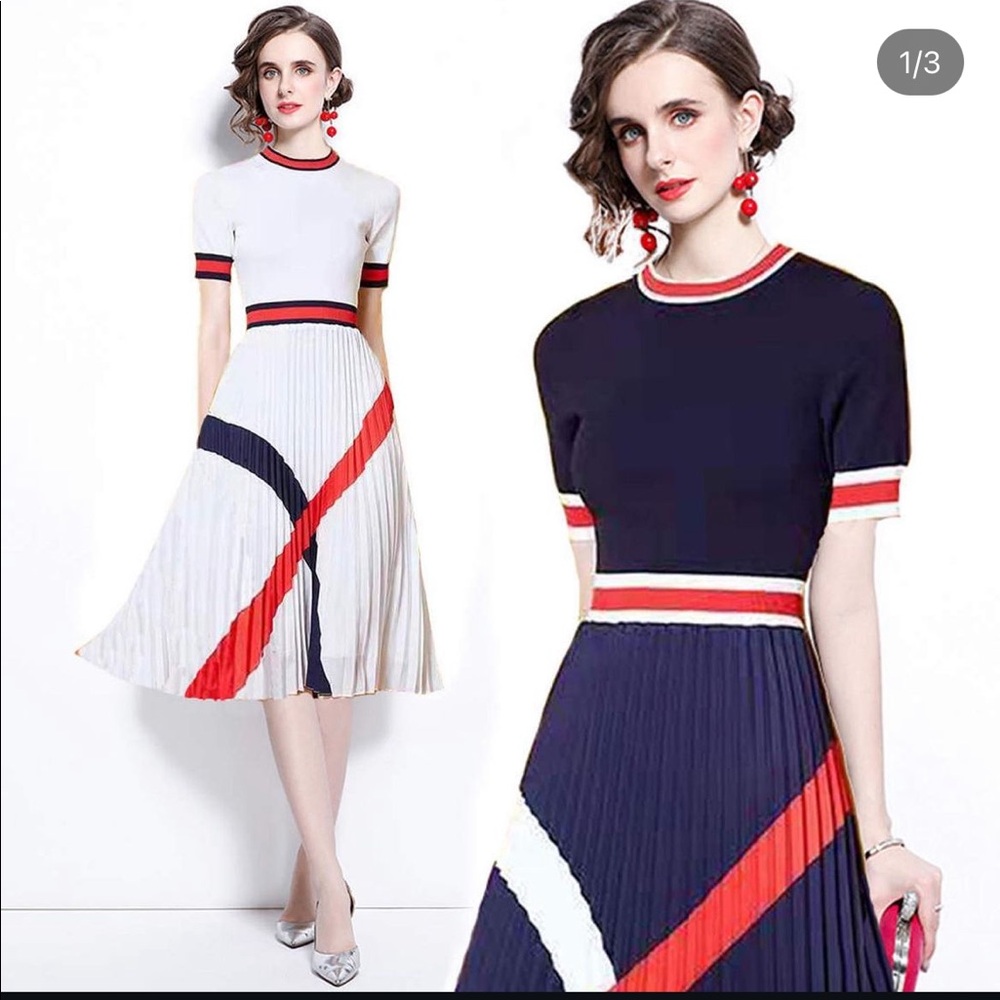 Magic Hill Mercantile (Boutique in Kingston, NY) | Navy, Blue & White Dress